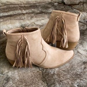 Western Side Fringe Ankle Boot